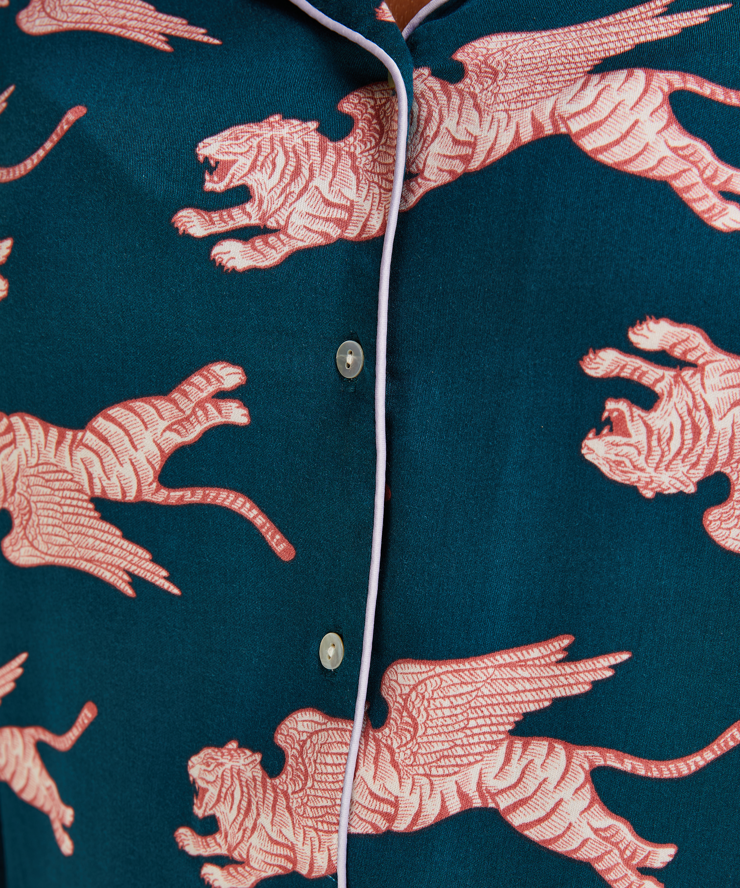 V&aelig;vet pyjamasjakke med lange &aelig;rmer, Bl&aring;, main