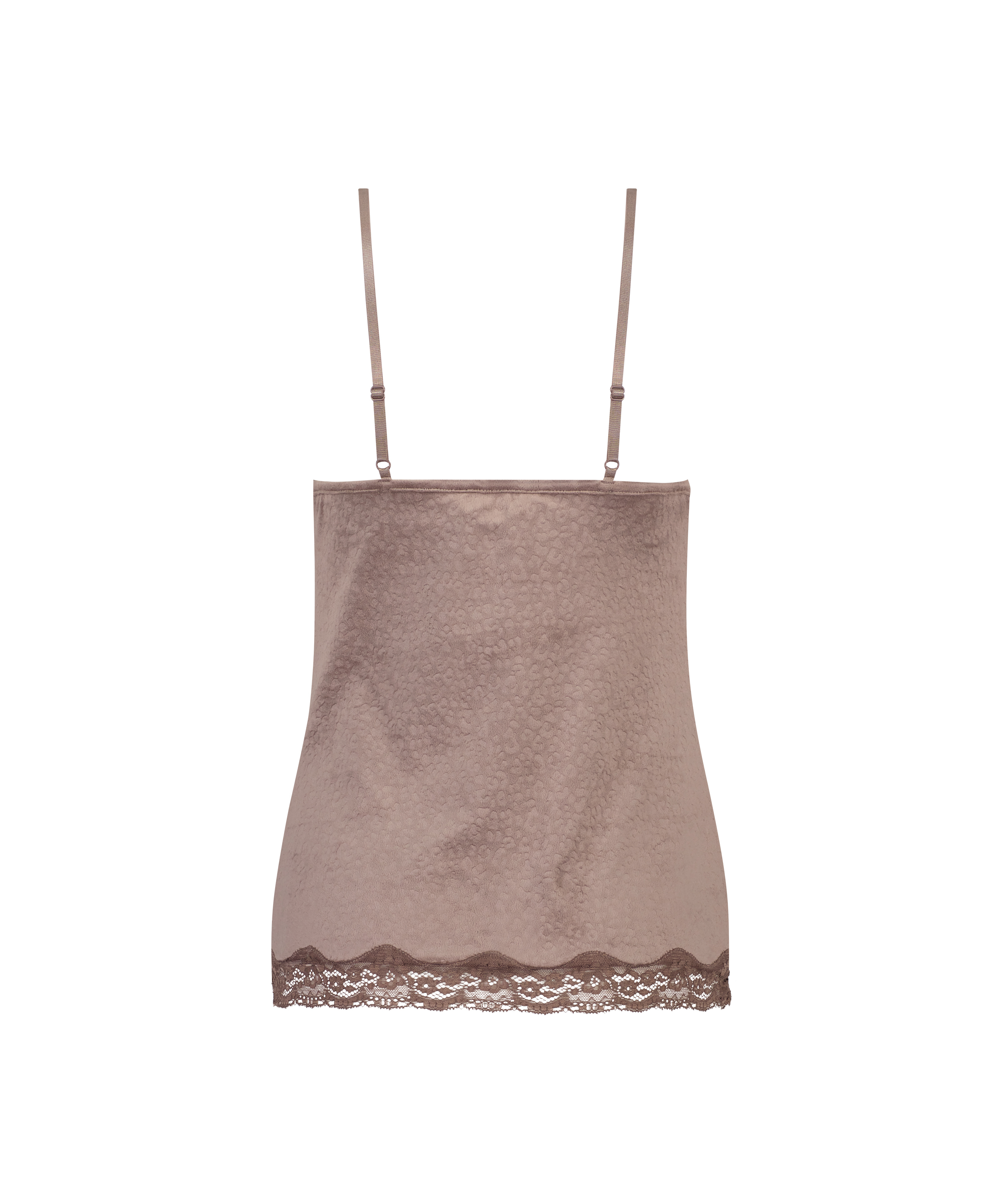 Velours Lace cami, Brown, main