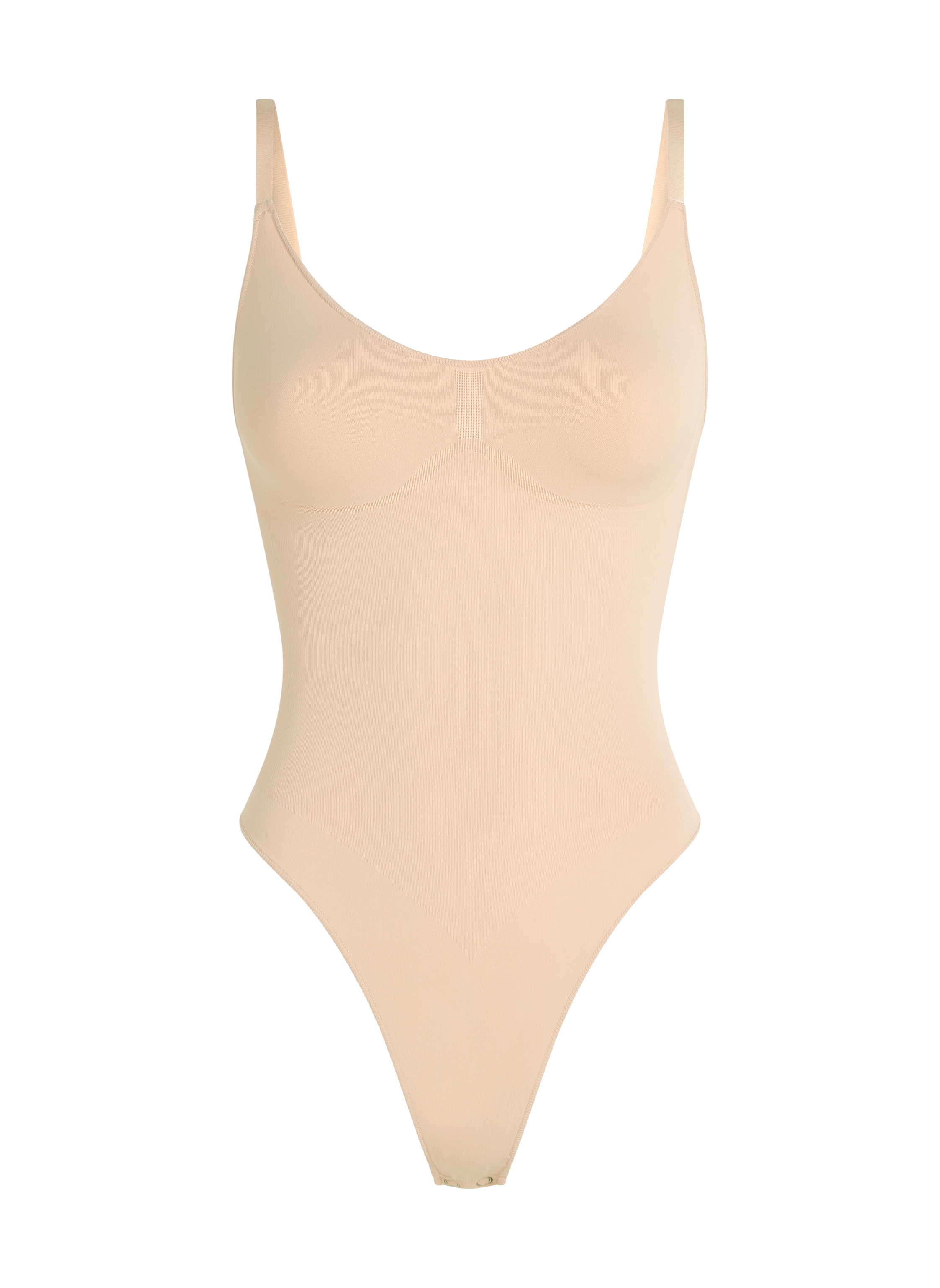 Sømløs Forstærkende High Leg Body, Beige, main
