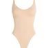 Sømløs Forstærkende High Leg Body, Beige