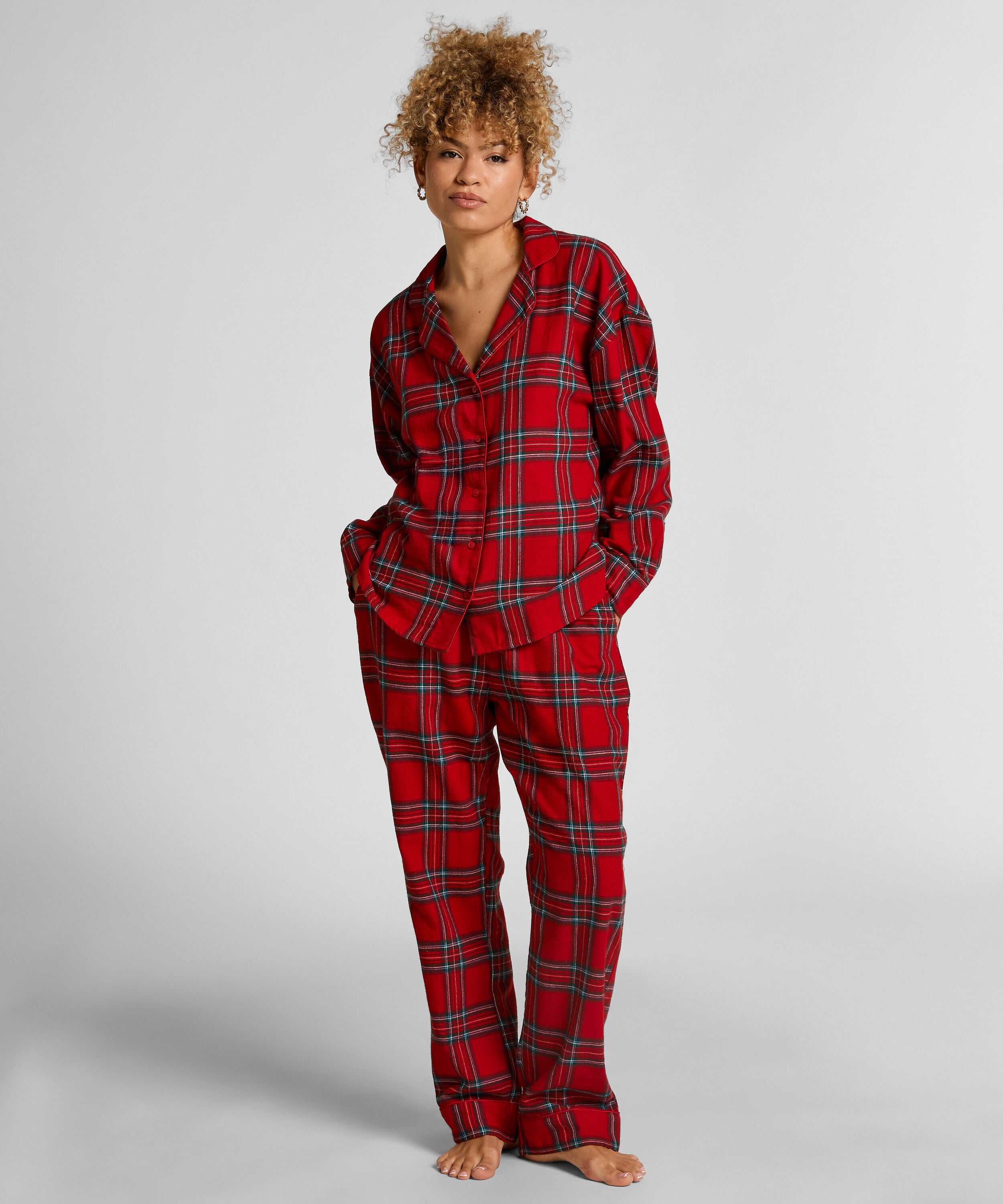 Petite pyjamasbukser af Flannel, Rød