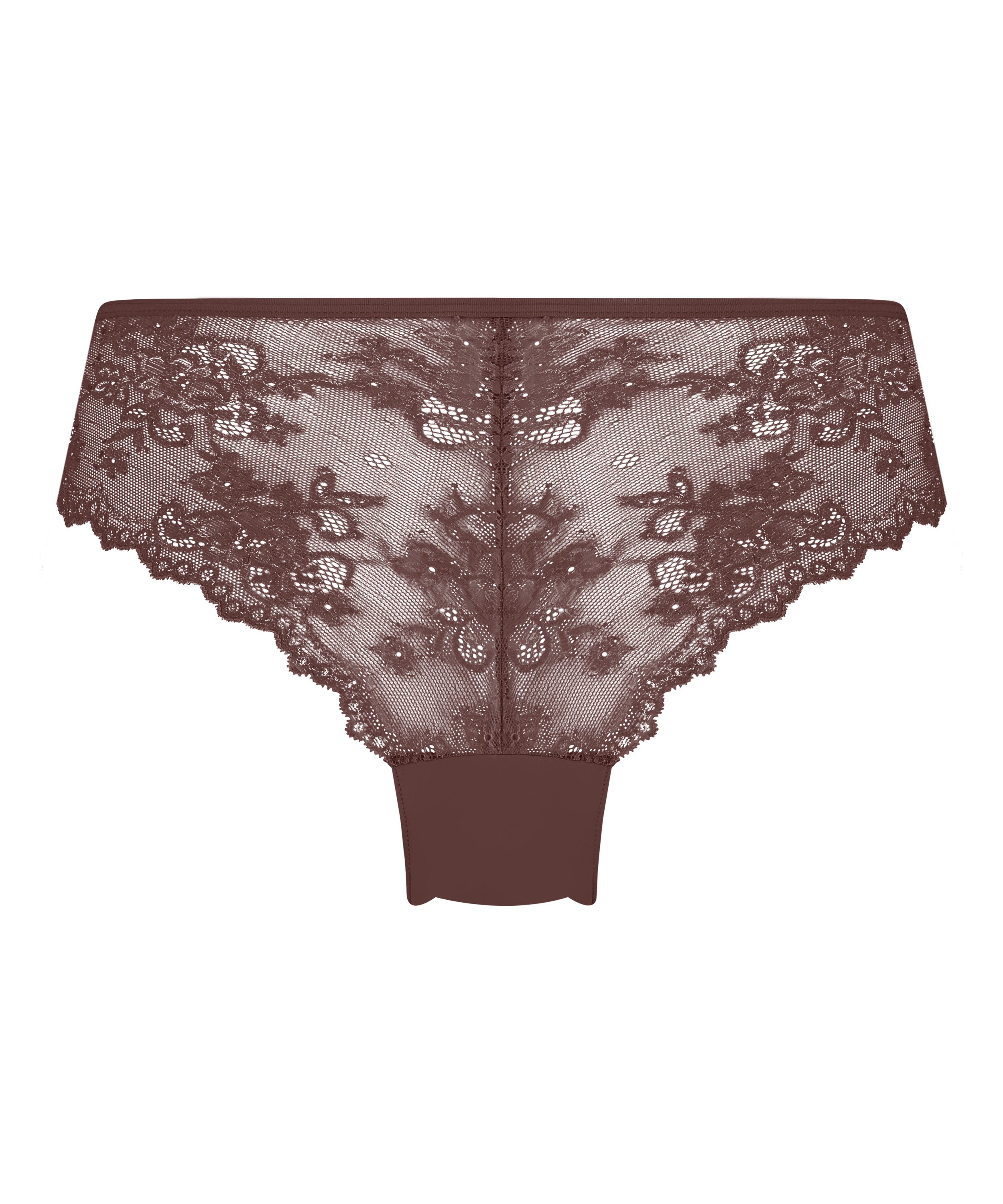 Usynlig brasiliansk trusse Lace Back, Brun, main