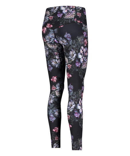 HKMX High Waisted Sportlegging Flower, sort
