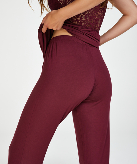 Vera pyjamassæt med blonder, rød