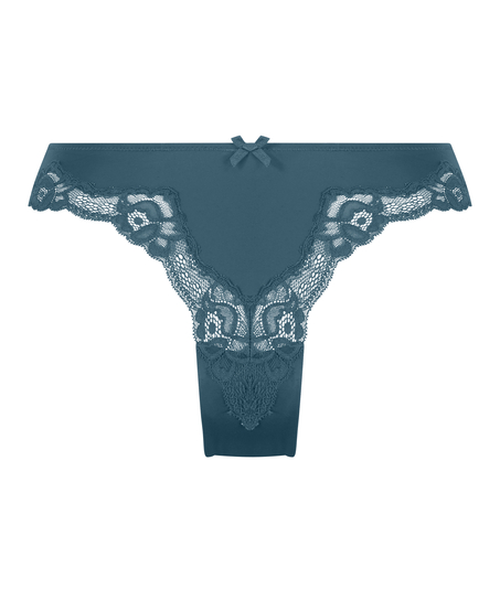 Brasiliansk trusse Lace & Shine, Blå