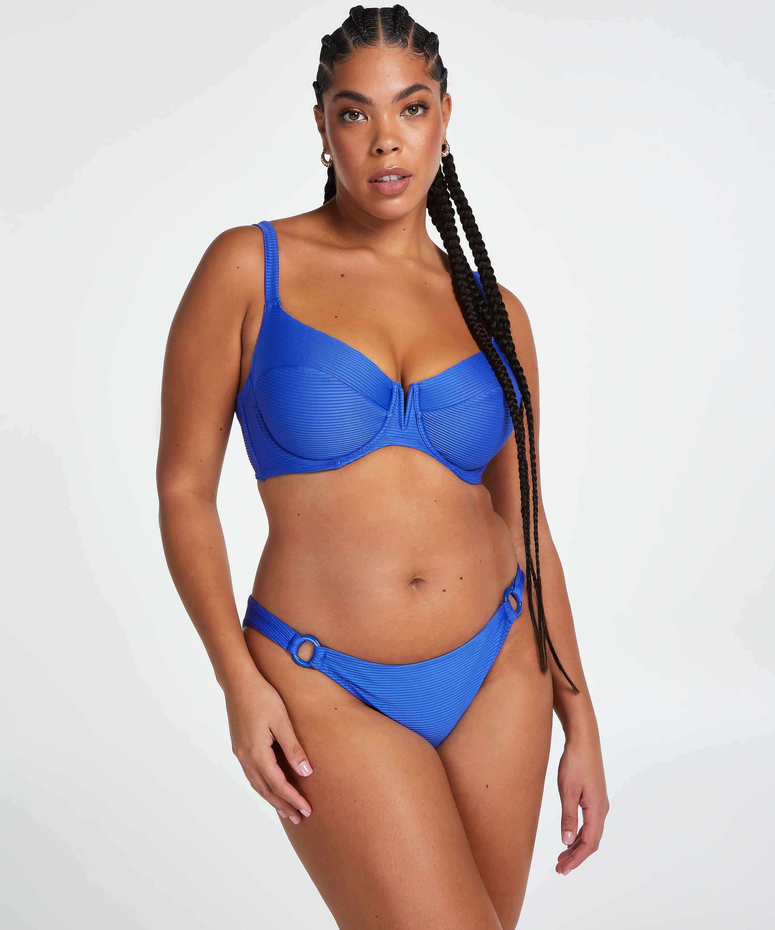 Ikke-formstøbt bikinitop med bøjle Lagoon, blå, main