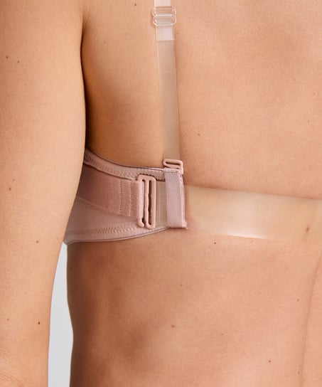 Formstøbt bøjle-bh Transparent Back, Beige