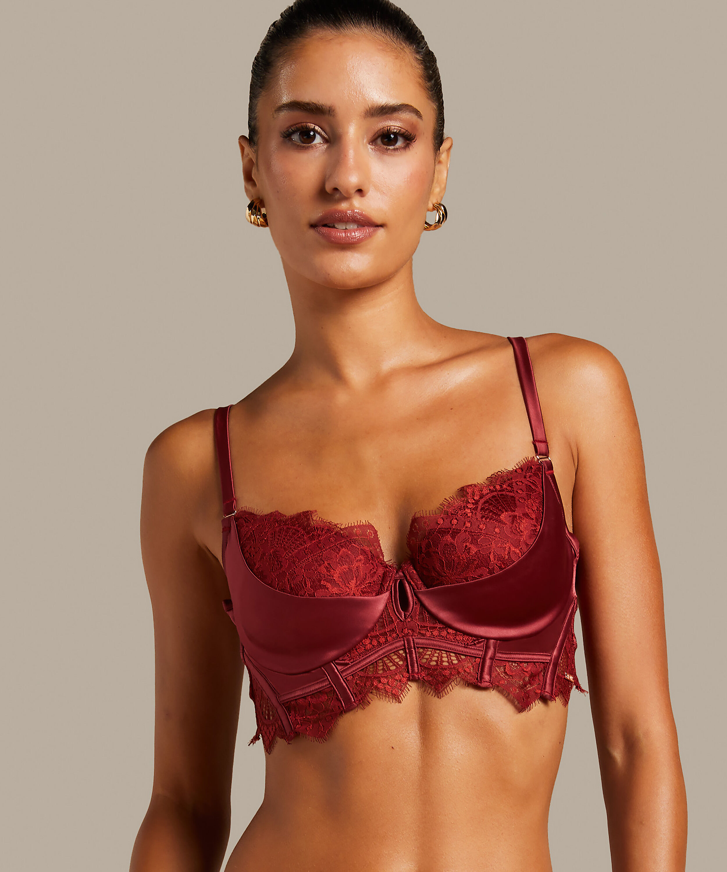 Formstøbt longline-bøjle-bh Zoe, Rød
