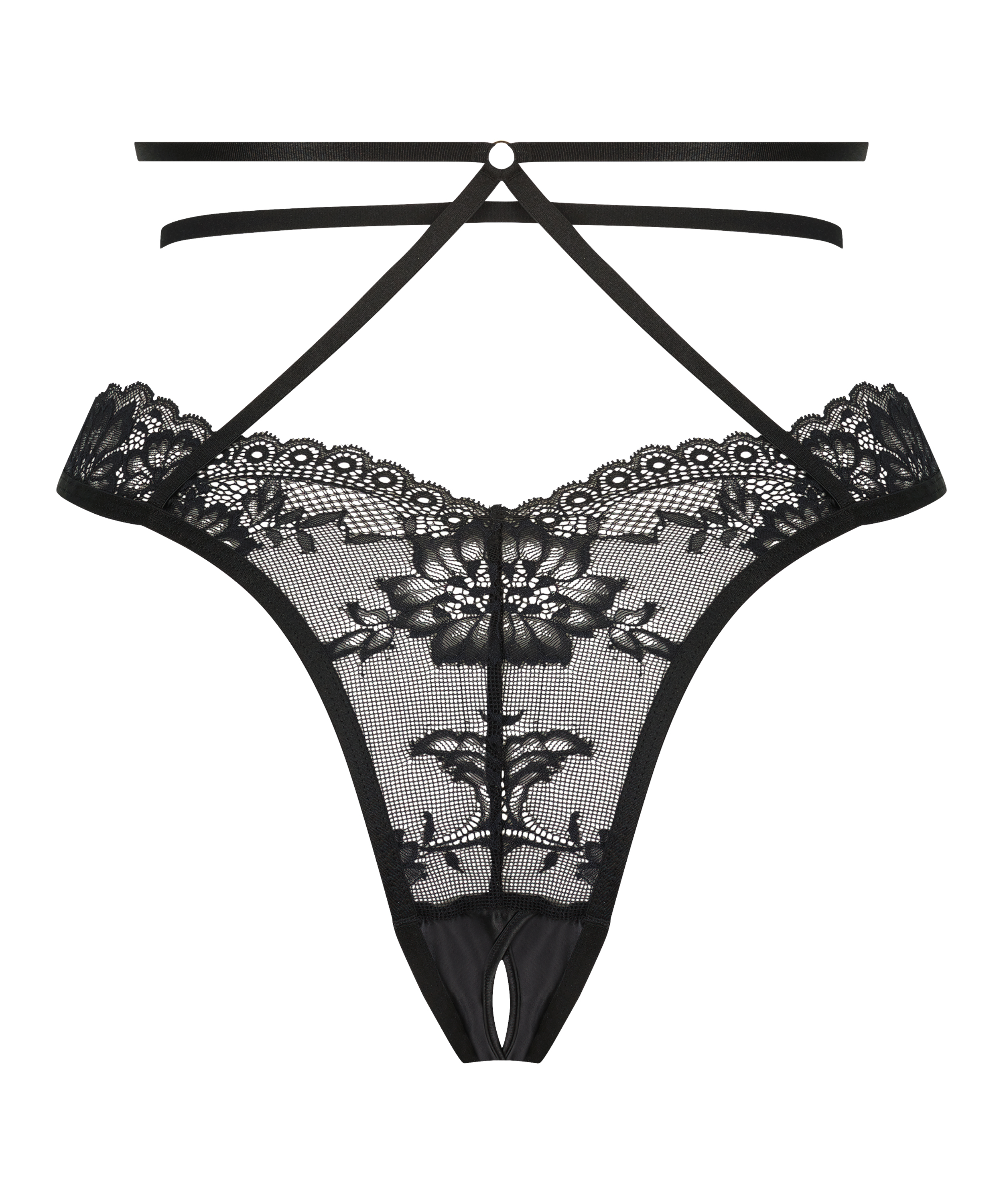 Roxanne brasiliansk trusse med åbent skridt, sort, main