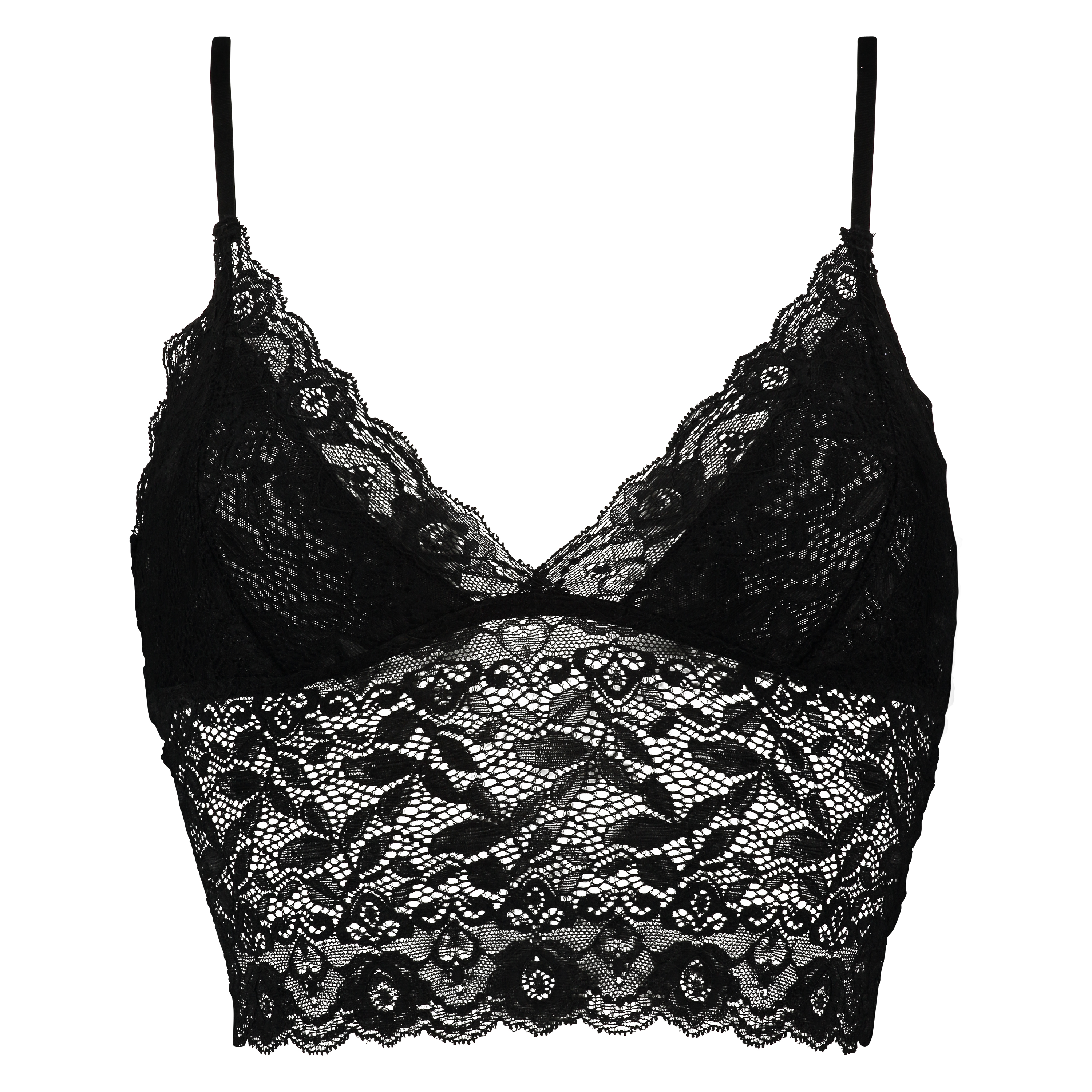 Fancy longline-bralette, Sort, main