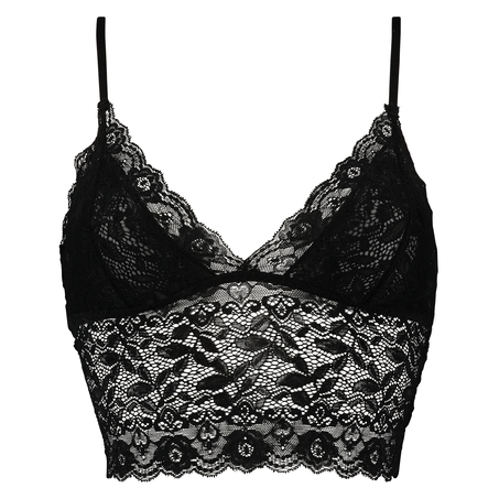 Fancy longline-bralette, Sort