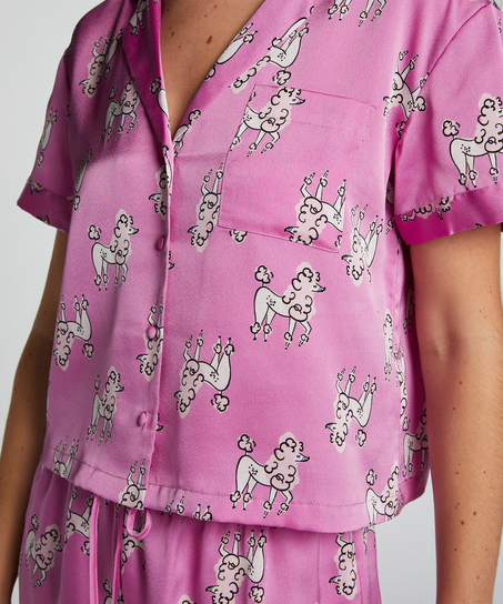 Kortærmet satinjakke, Lilla