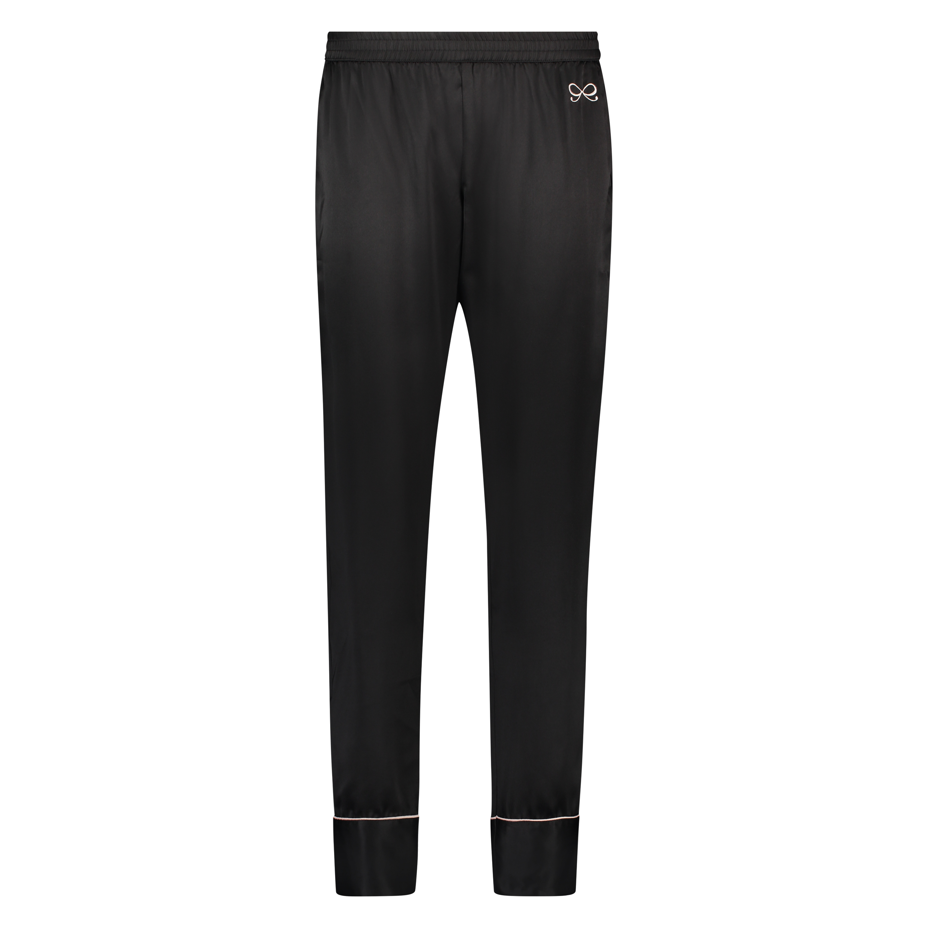 Satin pyjamasbukser Bow, Sort, main