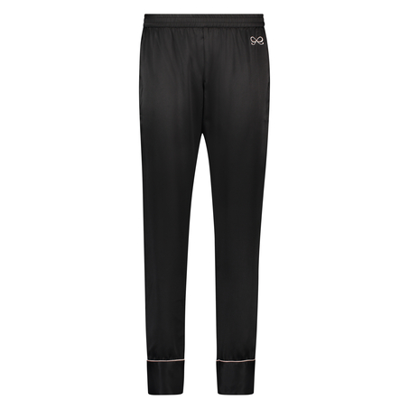 Satin pyjamasbukser Bow, Sort