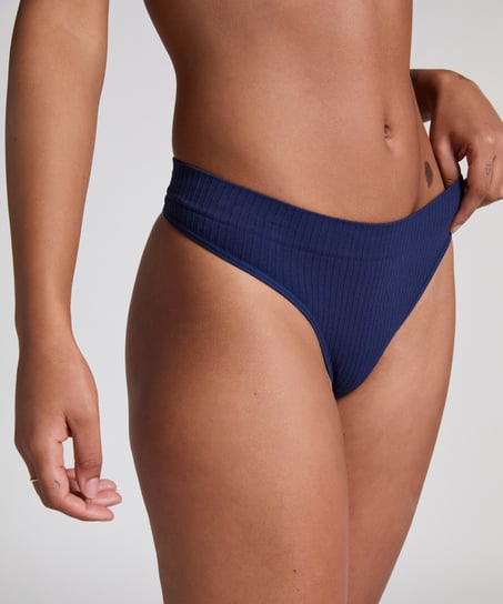 G-streng med h&oslash;j udsk&aelig;ring Dianne, Bl&aring;