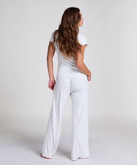 Pyjamassæt i rib, blå