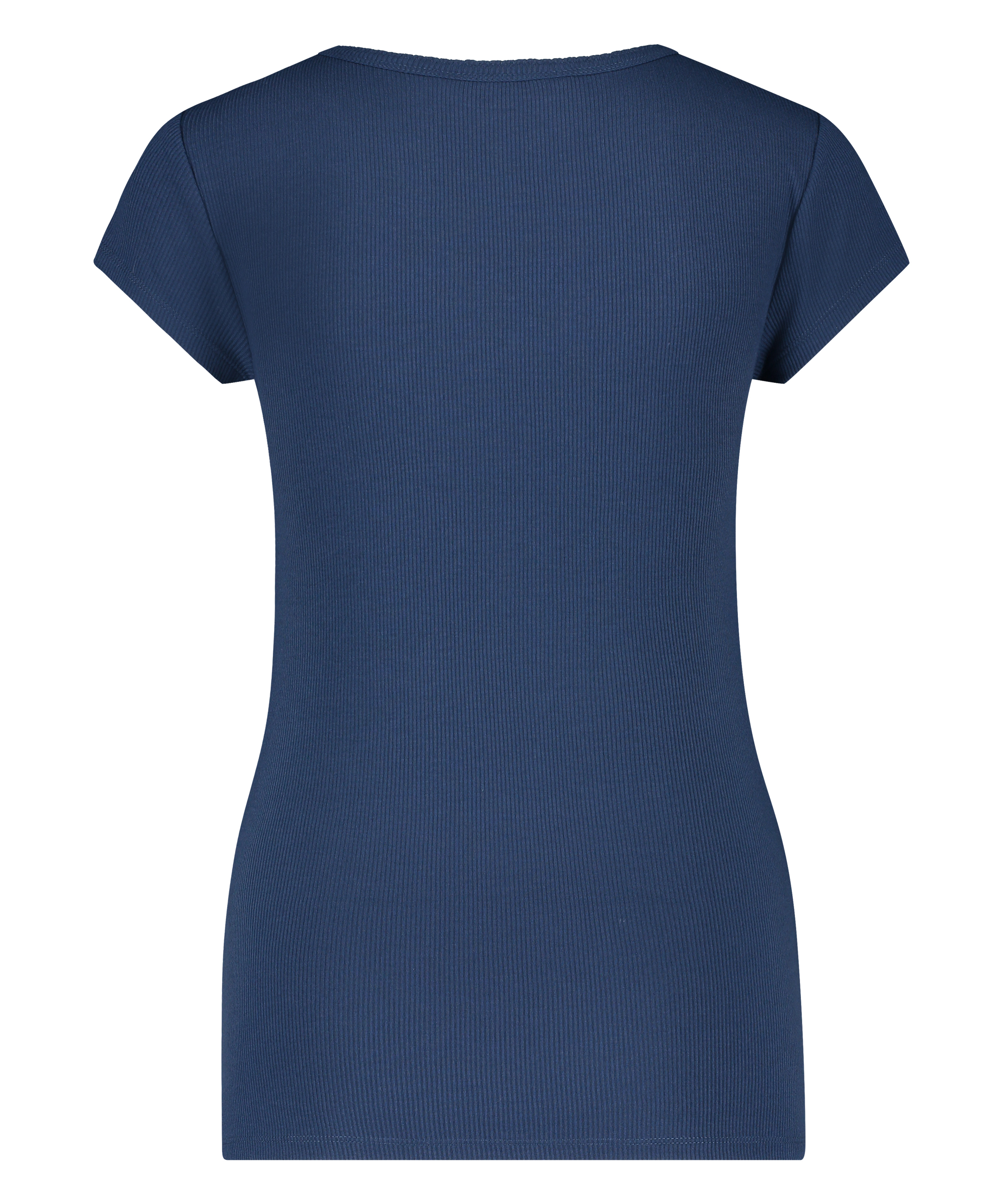 Pyjamastop korte ærmer rib, Blå, main