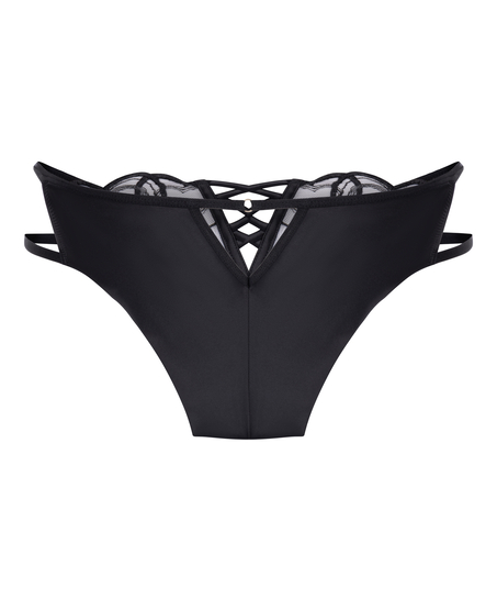 Olivia brasiliansk trusse med h&oslash;j benudsk&aelig;ring, Sort
