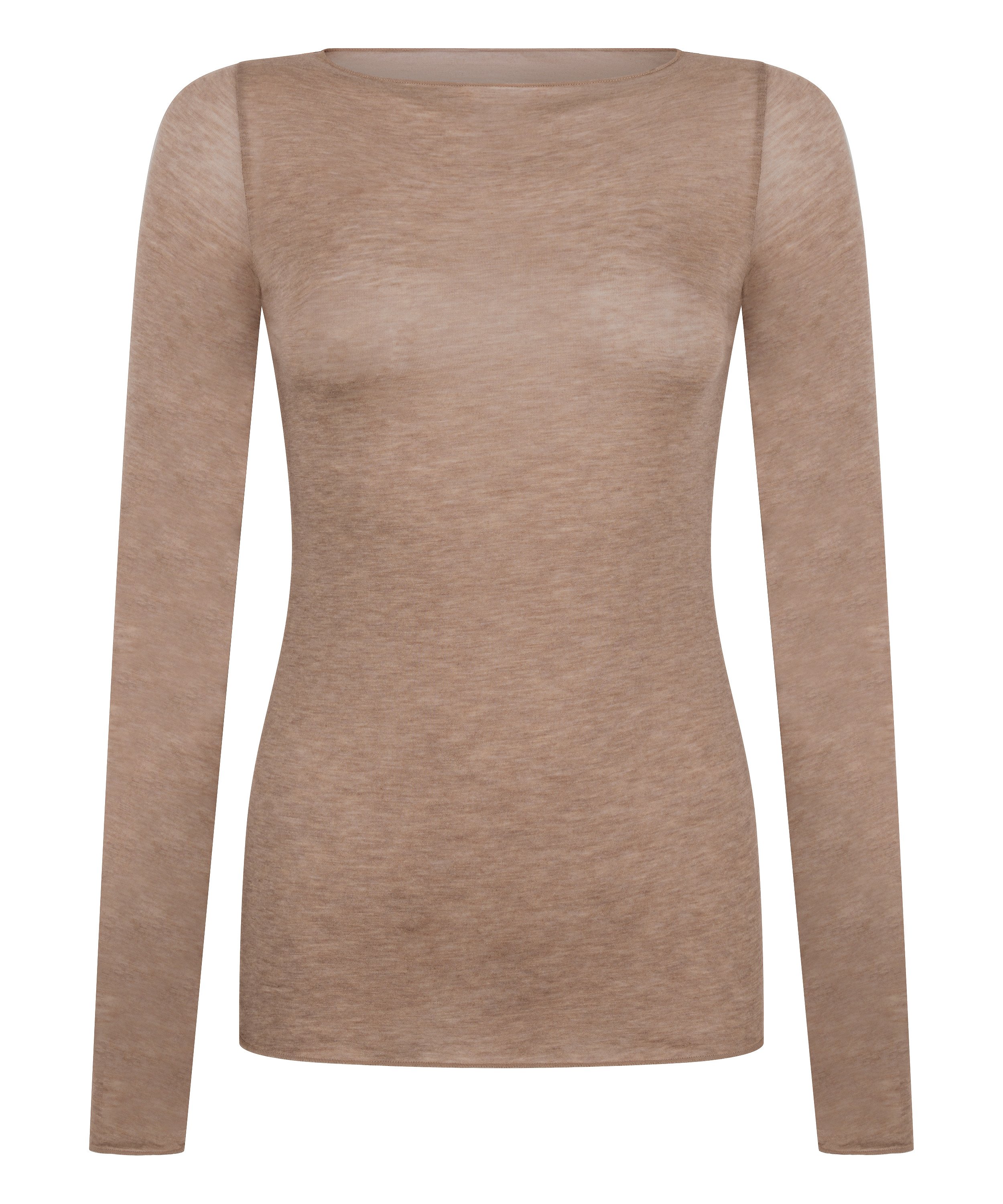 super soft b&aring;dhals bluse med cashmere, Brun, main