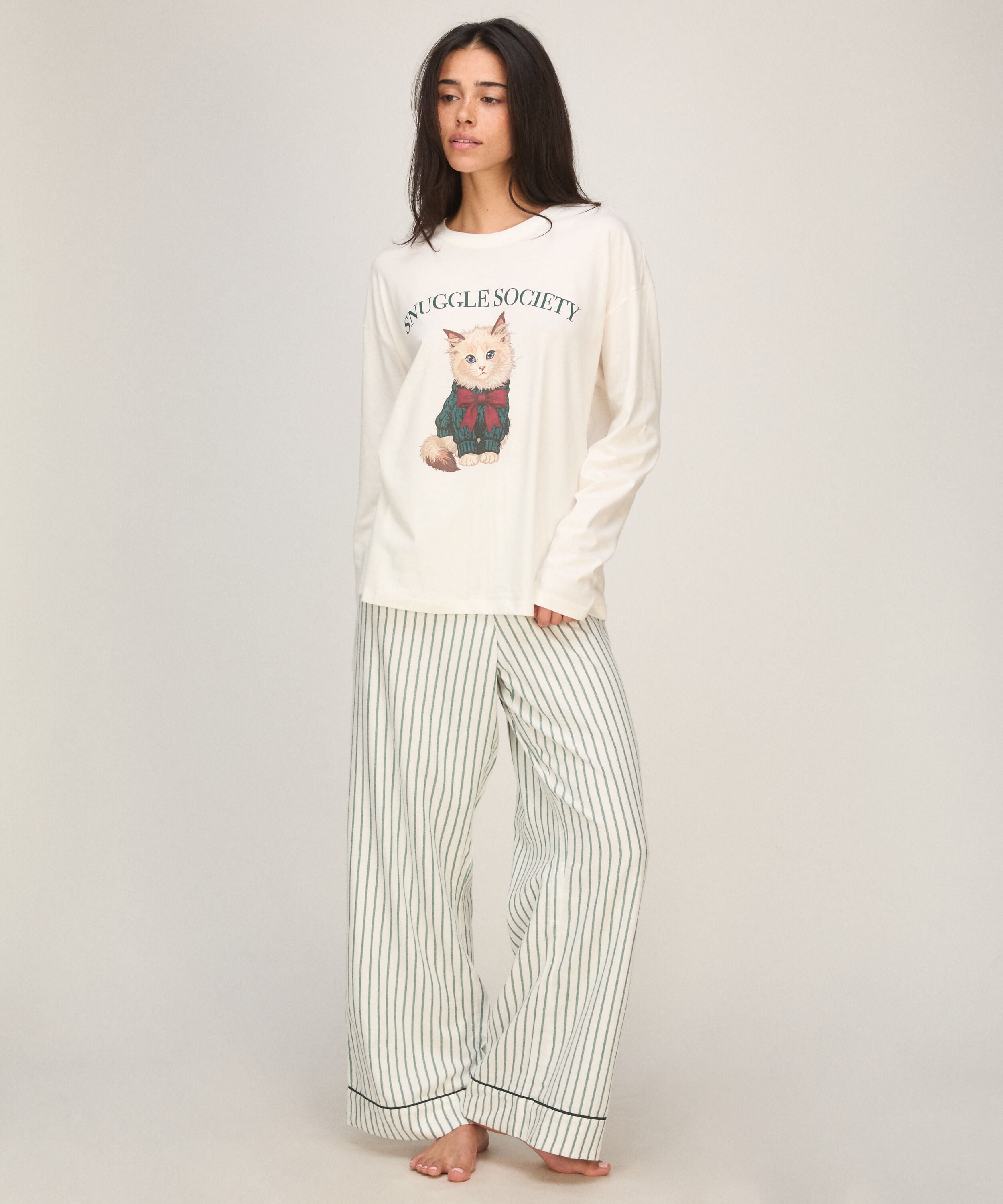 Pyjama Set Viscose, Hvid