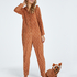 Onesie Fleece Rensdyr, Brown