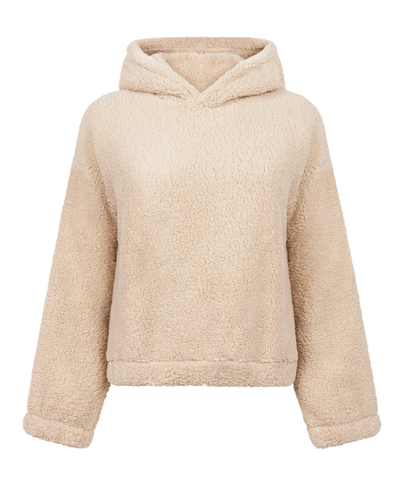Hættetrøje Fleece Snuggle, Beige