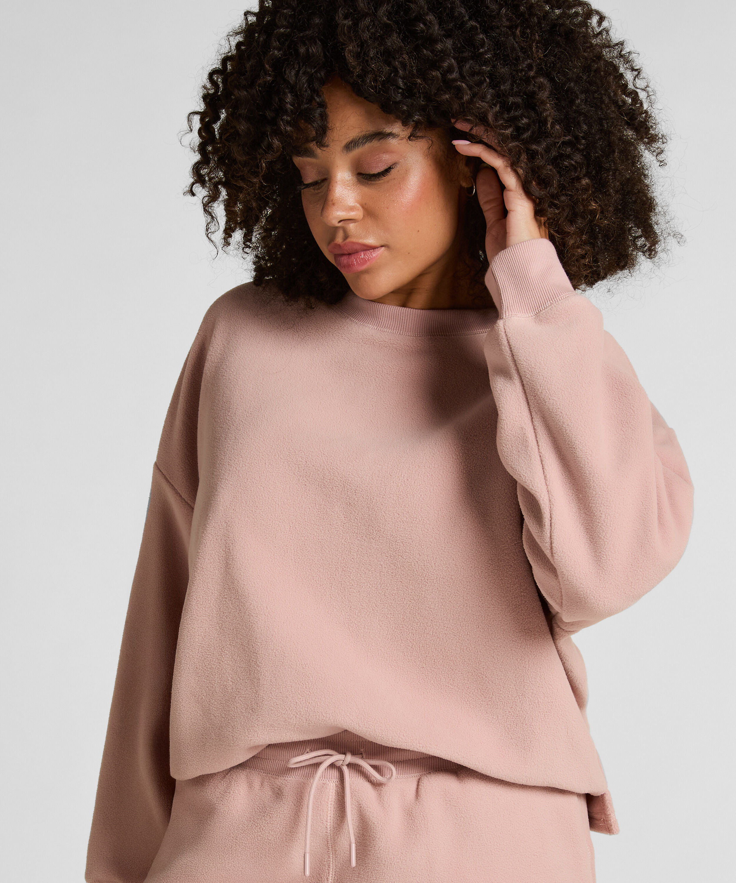 Top Sporty Fleece, Lyserød