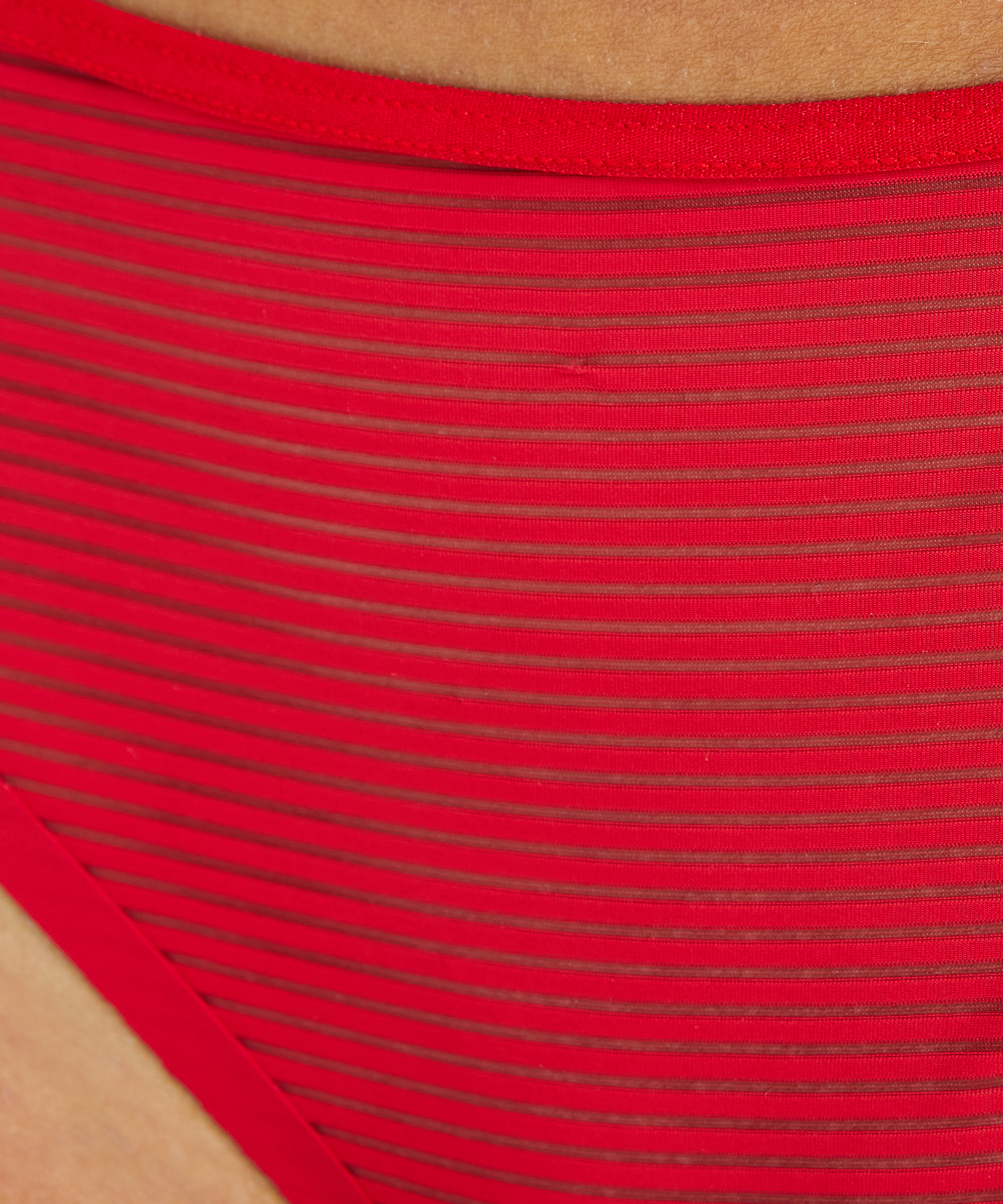 Stripe Mesh usynlig g-streng, rød, main