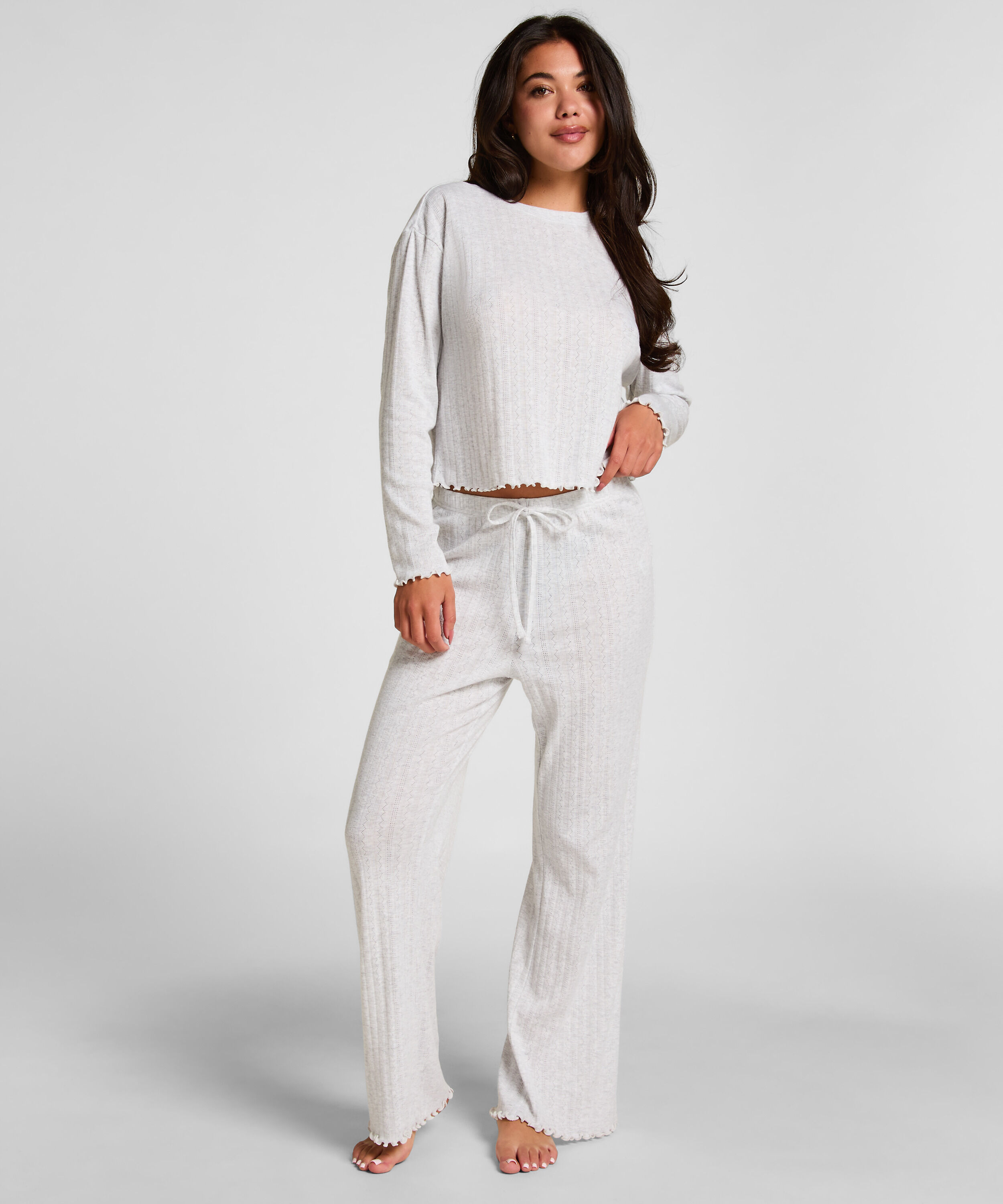 Pyjamasbukser Pointelle, Beige