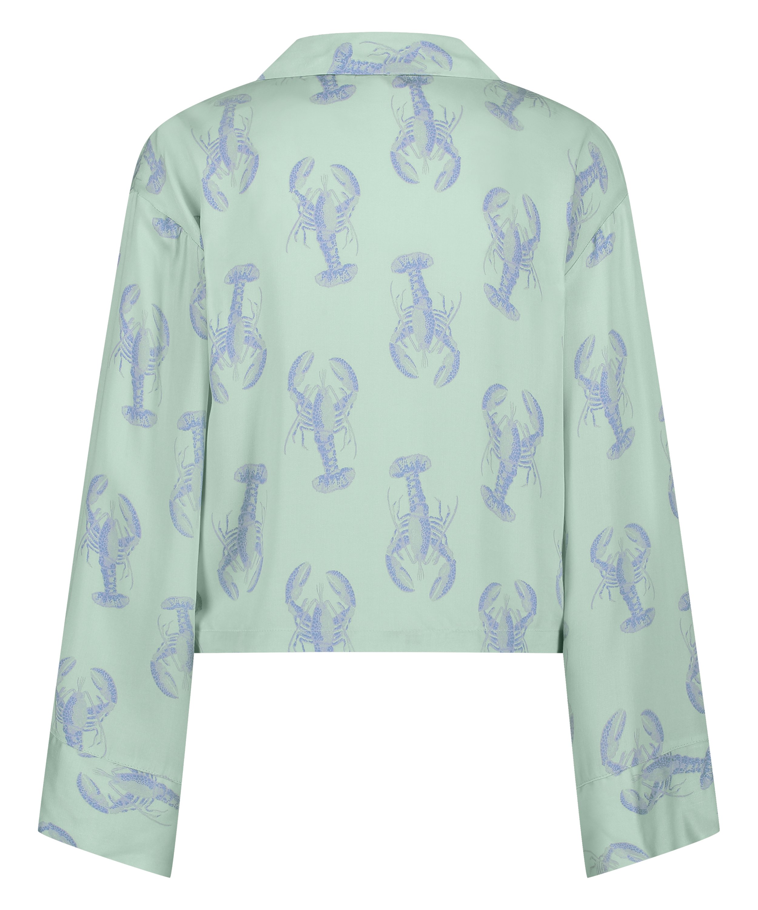 Langærmet satinjakke, Grøn, main