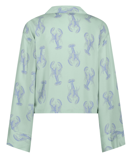 Langærmet satinjakke, Grøn