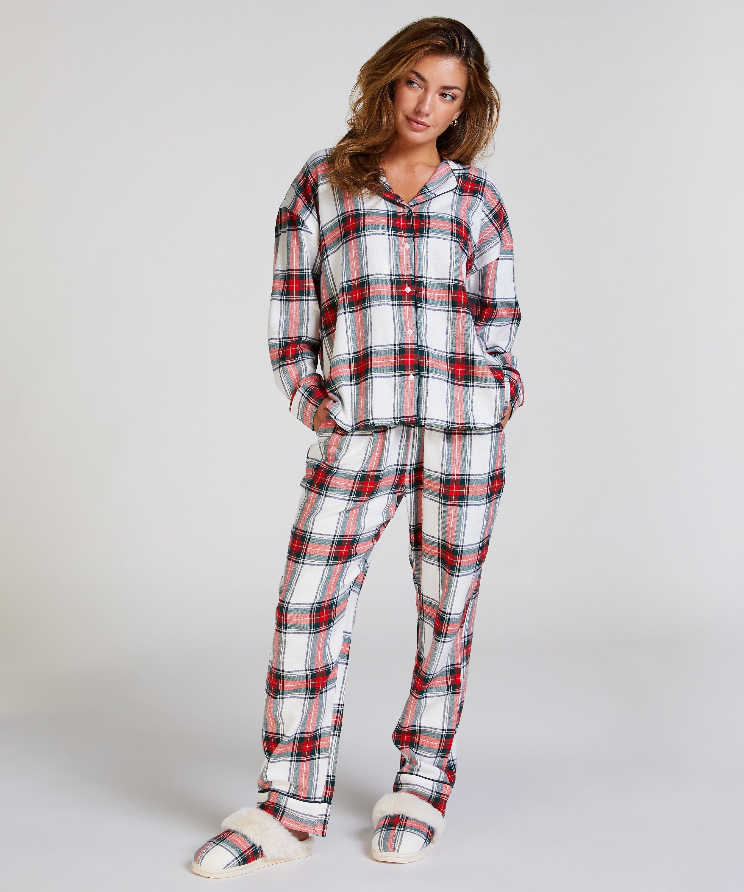 Pyjamastop af flonel