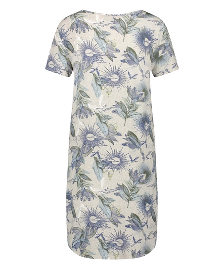 Natkjole med korte &aelig;rmer Jersey, Beige