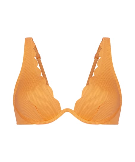 Ikke-formstøbt bikinitop med bøjle Scallop, Orange