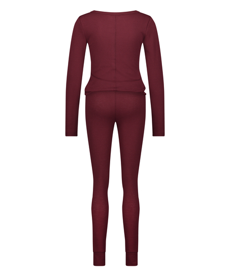 Pyjamasæt Waffle Placket, Lilla