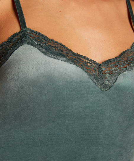 Cami top Velours Lace, Gr&oslash;n