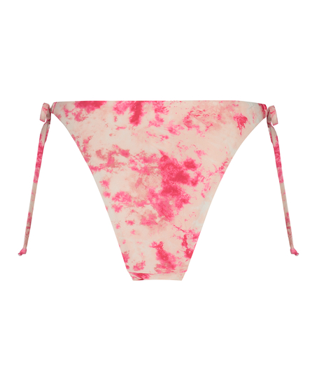 Bikinitrusse med h&oslash;j benudsk&aelig;ring Tie Dye, pink