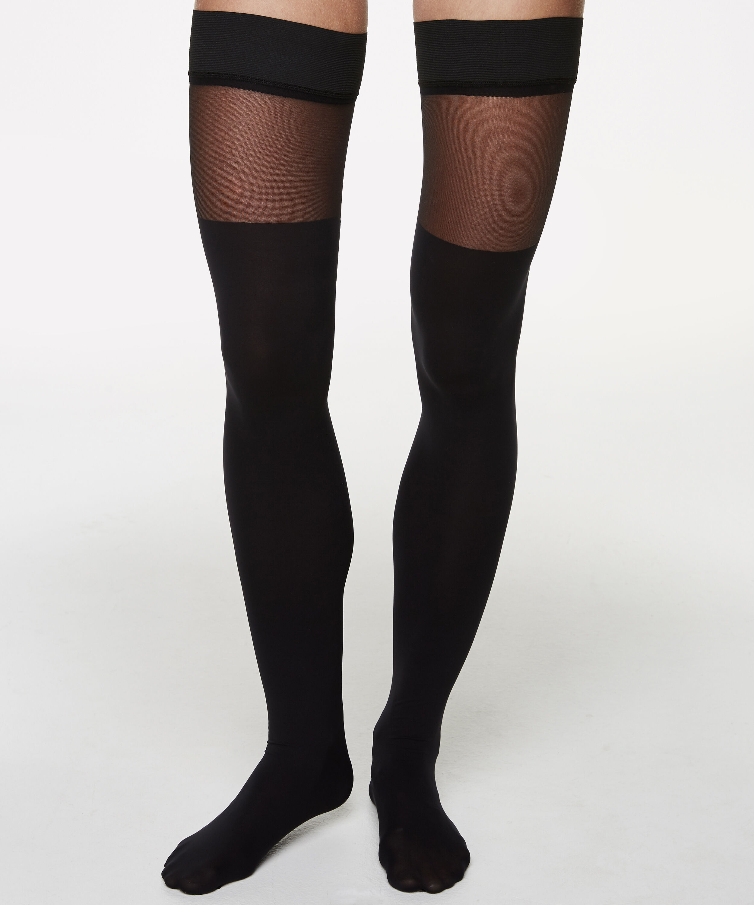 Selvsiddende 5D Corsetry Overknee, Sort