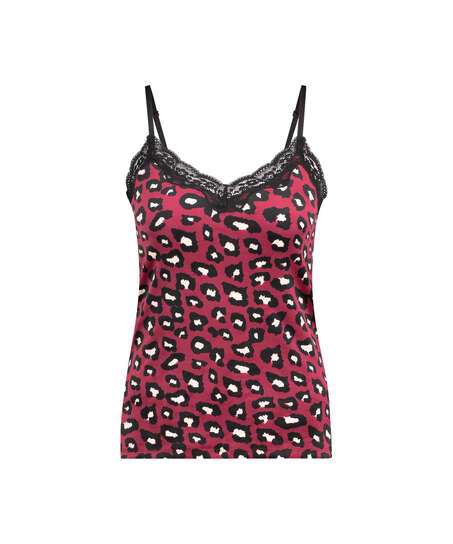 Cami Velour Lace, r&oslash;d