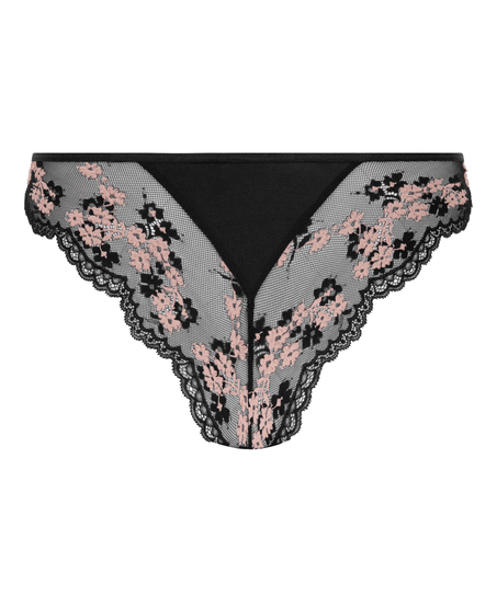 Caro brasiliansk trusse med høj benudskæring, Sort