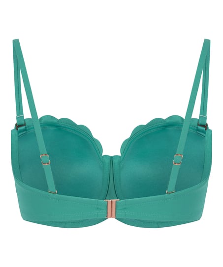 Polstret bikinitop med bøjle Scallop Størrelse E +, Grøn