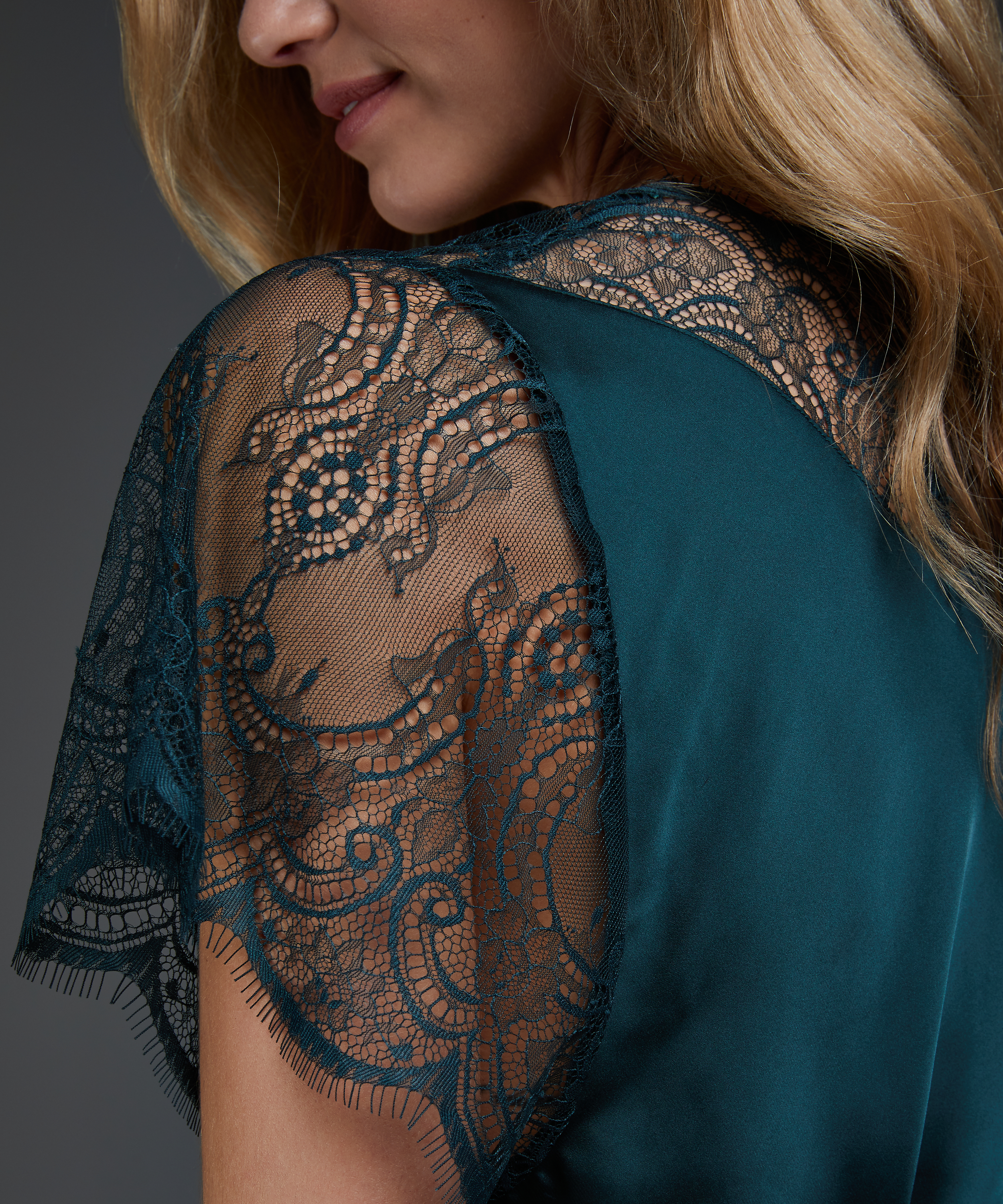 Cap Sleeve kimono, Gr&oslash;n, main