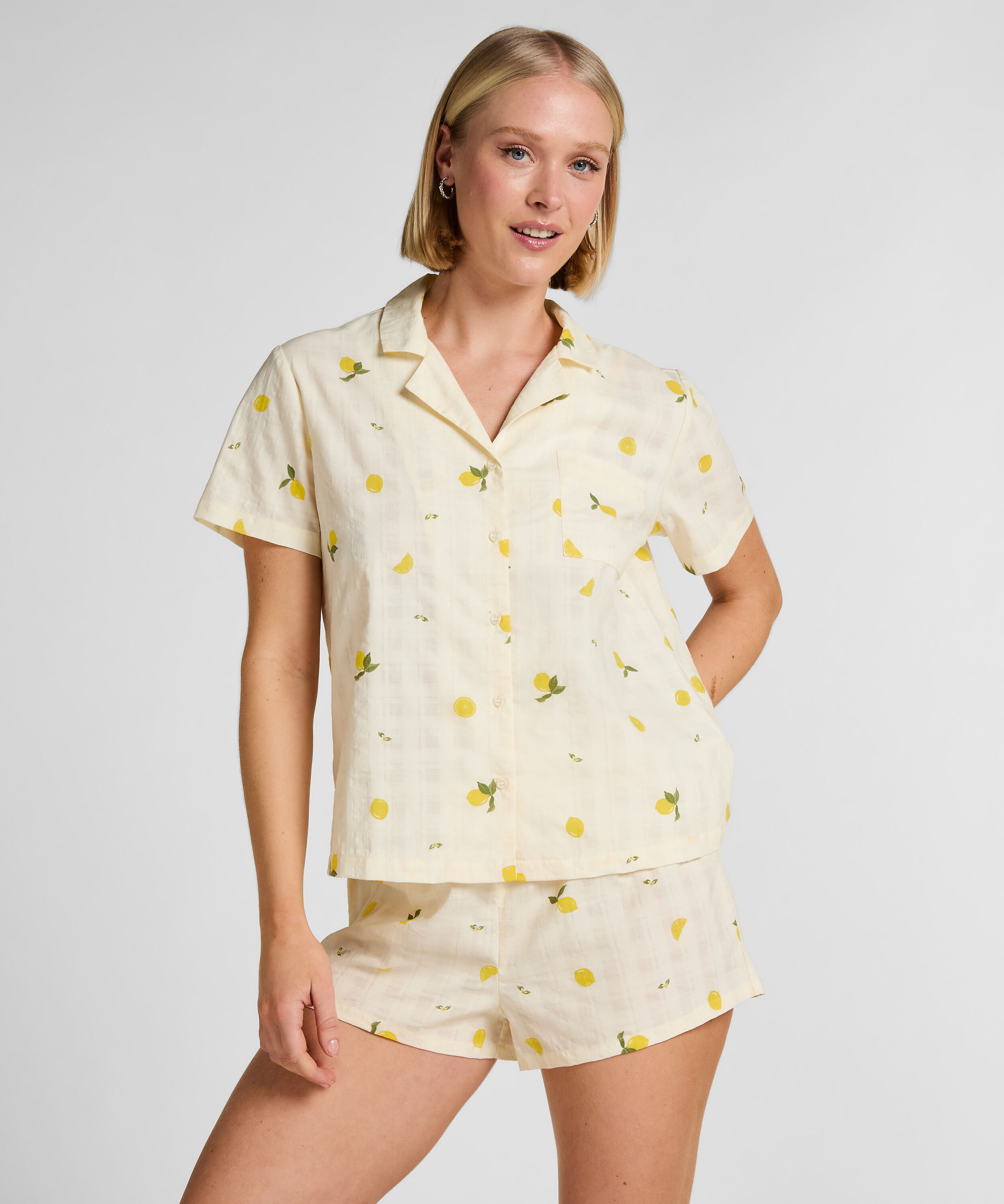 Citron Pyjamas Sæt, Hvid