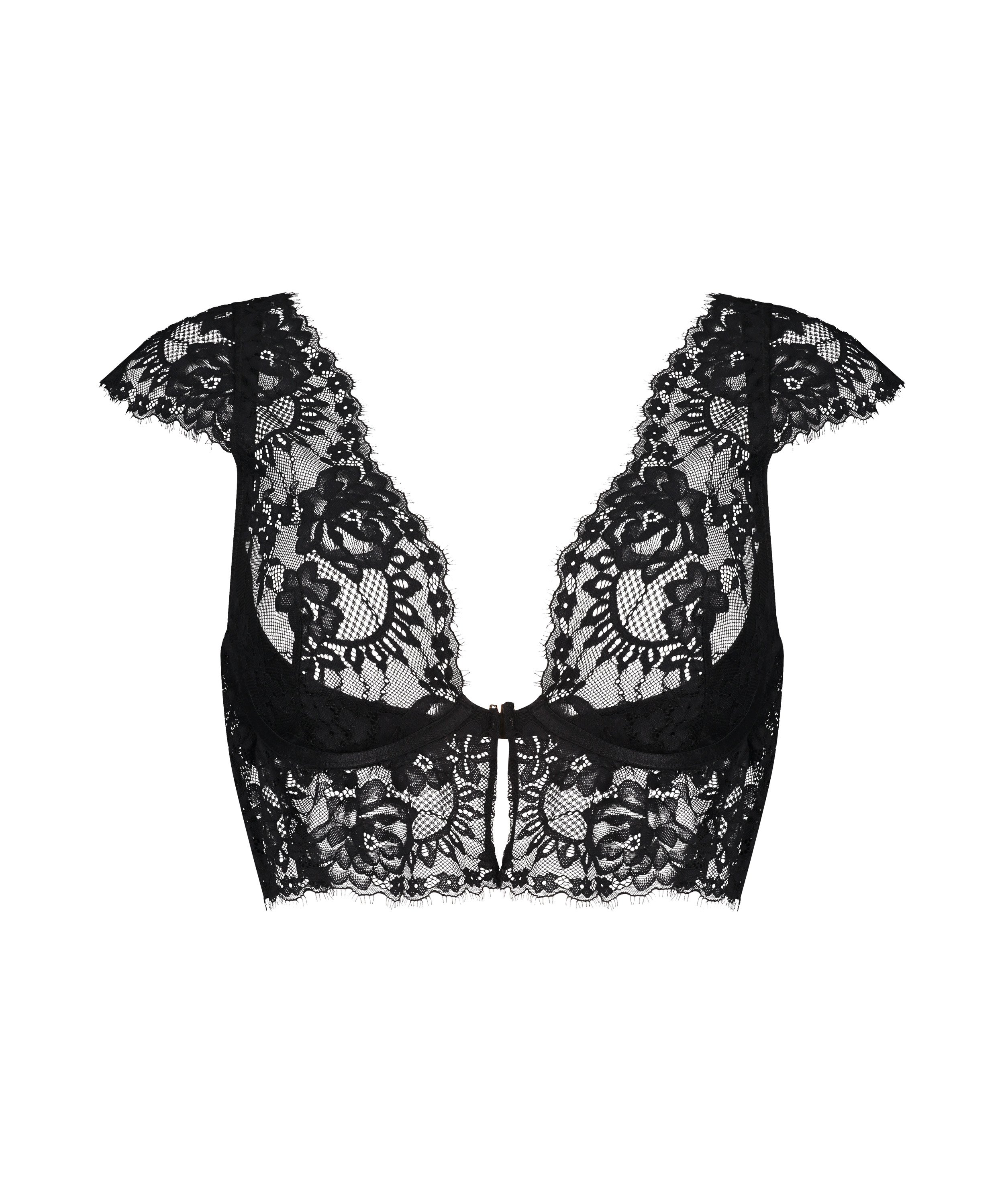 Ikke-formstøbt longline bøjle-bh Trixie, Sort, main