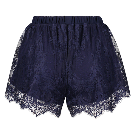 Pyjama short all over lace, blå