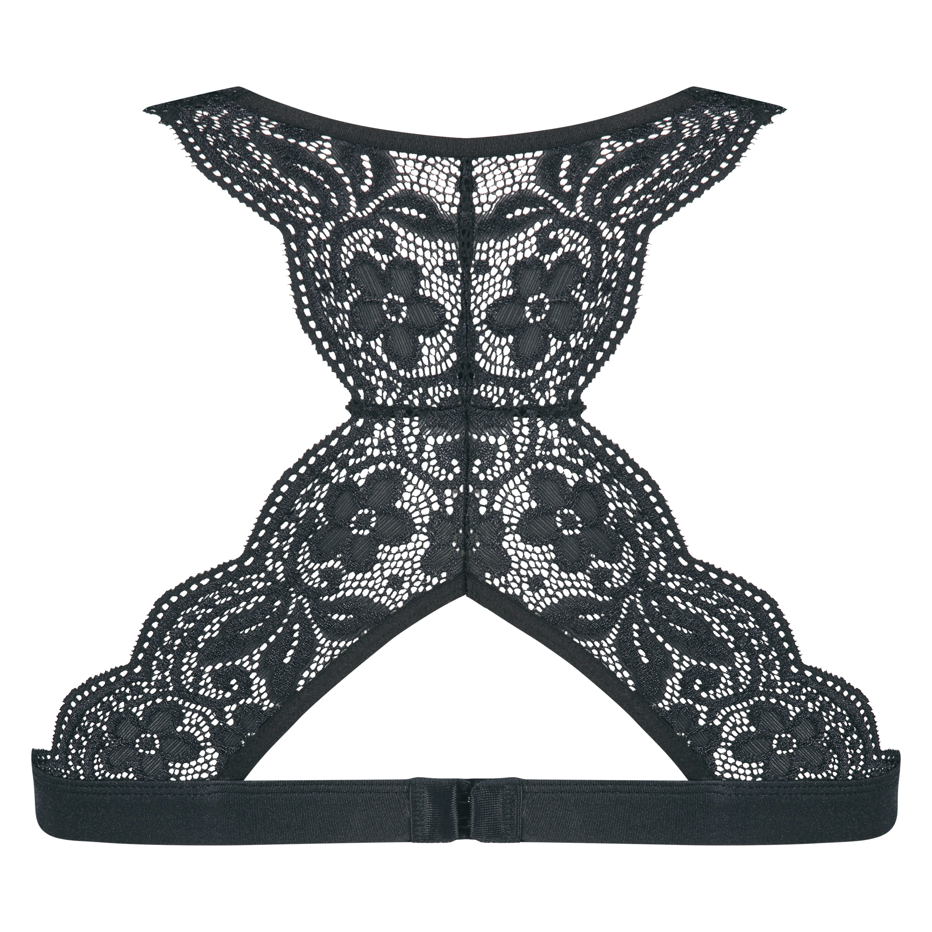 Bralette med halterneck og bryderryg, Sort, main