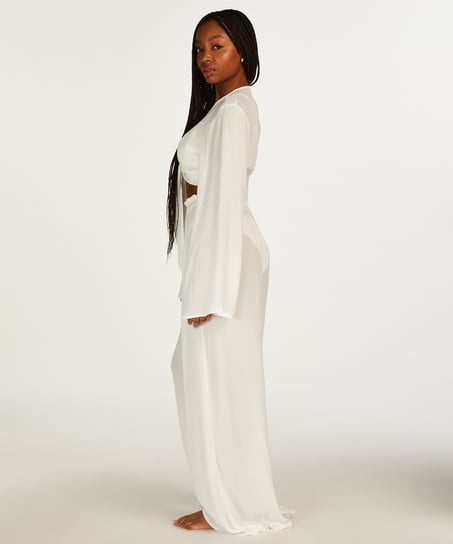 Knot lang&aelig;rmet top, Hvid