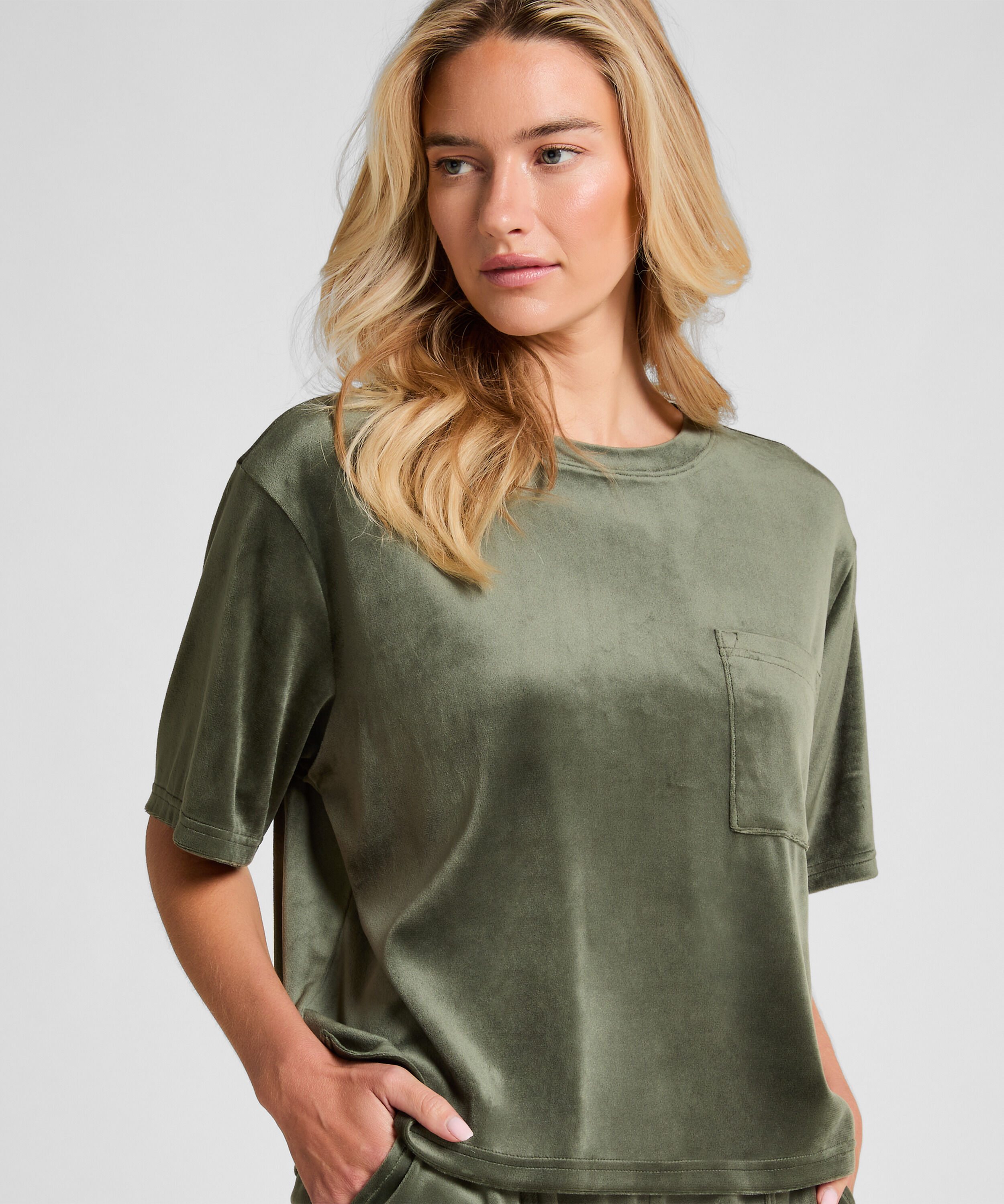 Top fløjl Pocket, Grøn