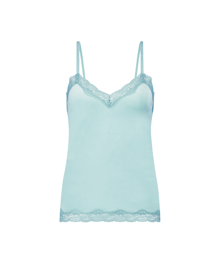 Cami top Velours Lace, Gr&oslash;n