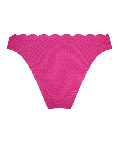 Højskåret Bikinitrusse Scallop Lurex, pink